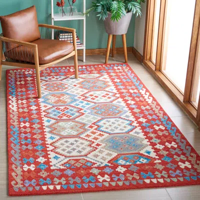 Safavieh Aspen Hand Made Area Rug, Red / Ivory Bohemian Style Non-shedding