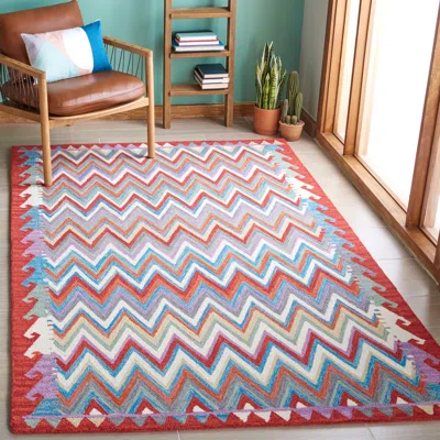 Safavieh Aspen Hand Made Area Rug, Red / Ivory Bohemian Style Non-shedding In Multi