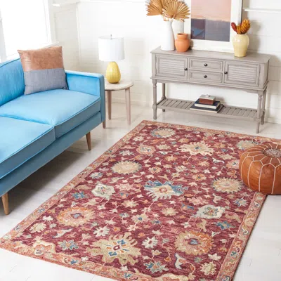 Safavieh Aspen Hand Made Area Rug, Red / Pink Traditional Style Non-shedding