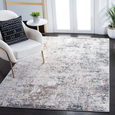 Safavieh Aston Machine Made Area Rug, Ivory / Grey Contemporary Style Easy Care In Neutral