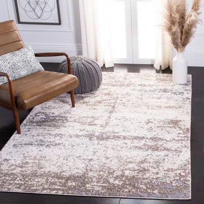 Safavieh Aston Machine Made Area Rug, Ivory / Grey Contemporary Style Easy Care In Neutral
