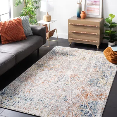 Safavieh Aston Machine Made Area Rug, Ivory / Navy Contemporary Style Easy Care