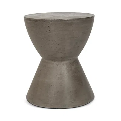 Safavieh Athena Indoor/outdoor Modern Concrete Round Accent Table In Dark Gray