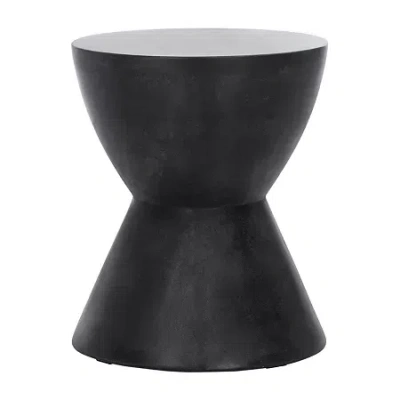 Safavieh Athena Weather Resistant Cement Side Table In Black