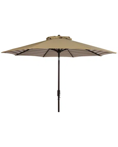 Safavieh Athens 11ft Crank Umbrella In Beige