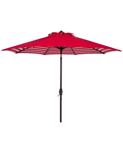 Safavieh Athens 11ft Crank Umbrella In Red