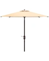 Safavieh Indoor/outdoor Athens 7.5' Square Umbrella In Beige