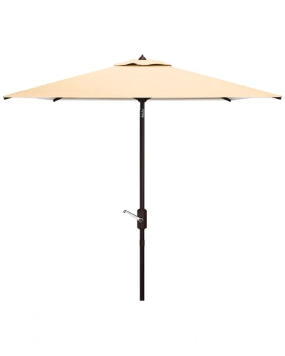 Safavieh Indoor/outdoor Athens 7.5' Square Umbrella In Beige