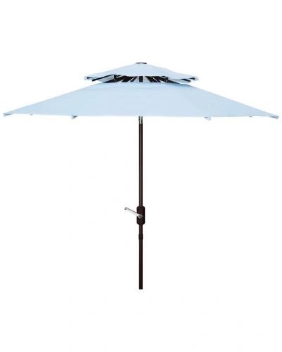 Safavieh Athens 9ft Dbletop Umbrella In Blue