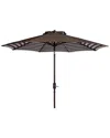 Safavieh Athens Inside Out Striped 9ft Crank Outdoor Auto Tilt Umbrella