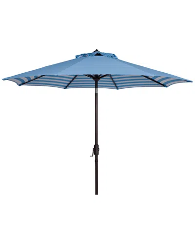 Safavieh Athens Inside Out Striped 9ft Crank Outdoor Auto Tilt Umbrella