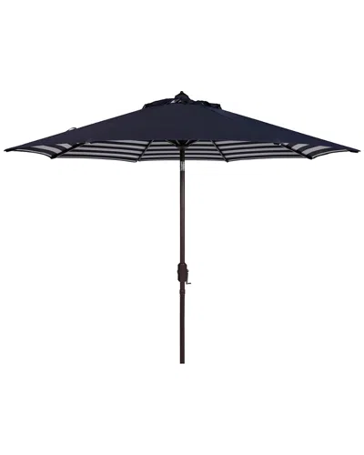 Safavieh Athens Inside Out Striped 9ft Crank Outdoor Auto Tilt Umbrella