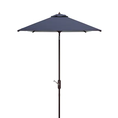 Safavieh Athens Square Umbrella In Navy/white