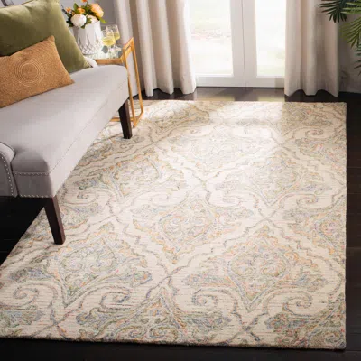 Safavieh Aubusson Hand Made Area Rug, Ivory / Green Traditional Style Non-shedding In Neutral