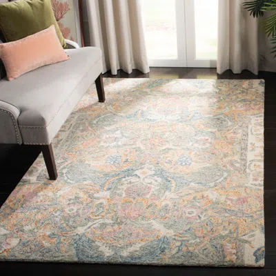 Safavieh Aubusson Hand Made Area Rug, Ivory / Sage Traditional Style Non-shedding In Multi