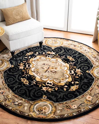 Safavieh Aubusson Night Rug, 6' Round In Black