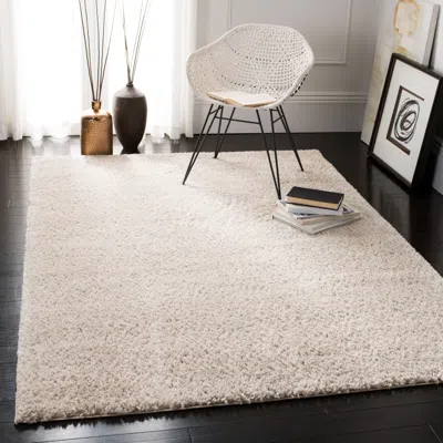 Safavieh August Shag Machine Made Area Rug, Beige Shag / Flokati Style Easy Care In Neutral