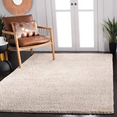 Safavieh August Shag Machine Made Area Rug, Beige Shag / Flokati Style Easy Care In Neutral