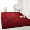 Safavieh August Shag Machine Made Area Rug, Burgundy Shag / Flokati Style Easy Care In Red