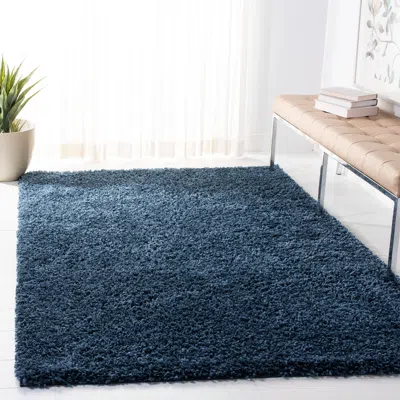 Safavieh August Shag Machine Made Area Rug, Navy Shag / Flokati Style Easy Care