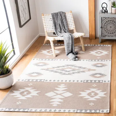 Safavieh Augustine Machine Made Area Rug, Taupe / Cream Bohemian Style Easy Care In Neutral