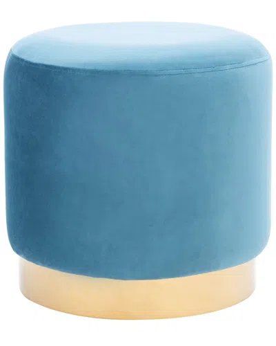Safavieh Azai Round Ottoman In Blue