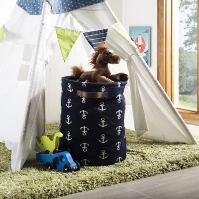 Safavieh Baby Collection Anchor Storage Basket In Blue