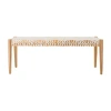 Safavieh Bandelier Leather Weave Bench In White