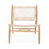 Safavieh Bandelier Leather Weave Accent Chair In Off-white/natural