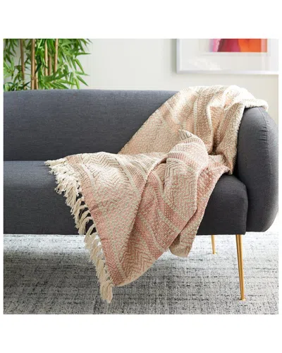 SAFAVIEH SAFAVIEH BECKS FRINGE THROW