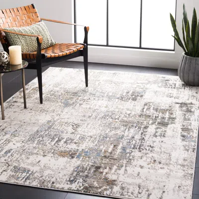 Safavieh Bel Air Machine Made Area Rug, Grey / Blue Contemporary Style Easy Care In Neutral