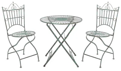 Safavieh Belen Bistro Set, One Table And Two Chairs In Gray