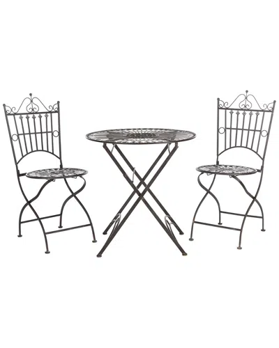 Safavieh Belen Outdoor Bistro Set In Black