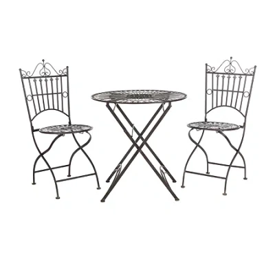 Safavieh Belen Patio Collection 3-pc. Bistro Set Folding In Black