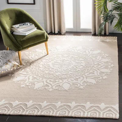 Safavieh Bella Hand Made Area Rug, Beige / Ivory Transitional Style Non-shedding In Neutral