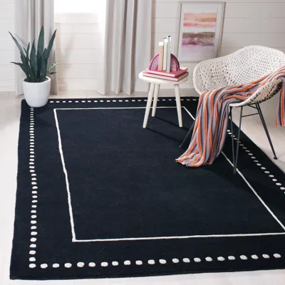 Safavieh Bella Hand Made Area Rug, Black / Ivory Contemporary Style Non-shedding