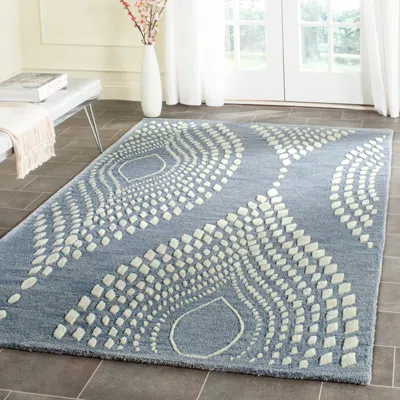 Safavieh Bella Hand Made Area Rug, Blue / Ivory Contemporary Style Non-shedding