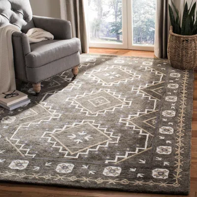 Safavieh Bella Hand Made Area Rug, Brown / Taupe Traditional Style Non-shedding In Gray