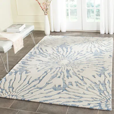 Safavieh Bella Hand Made Area Rug, Dark Blue / Ivory Contemporary Style Non-shedding In Neutral