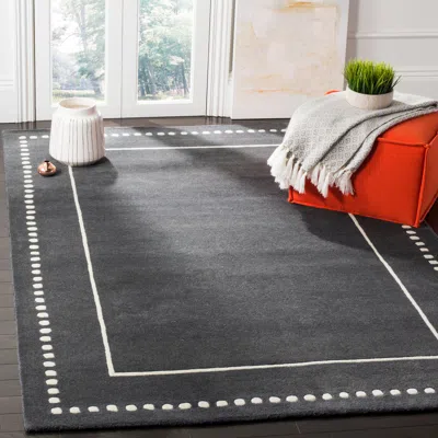 Safavieh Bella Hand Made Area Rug, Dark Grey / Ivory Contemporary Style Non-shedding In Gray