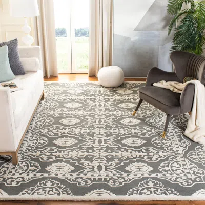 Safavieh Bella Hand Made Area Rug, Dark Grey / Ivory Traditional Style Non-shedding