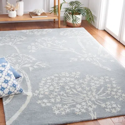 Safavieh Bella Hand Made Area Rug, Light Blue / Ivory Contemporary Style Non-shedding In Gray