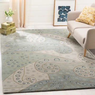 Safavieh Bella Hand Made Area Rug, Sage / Multi Contemporary Style Non-shedding In Gray