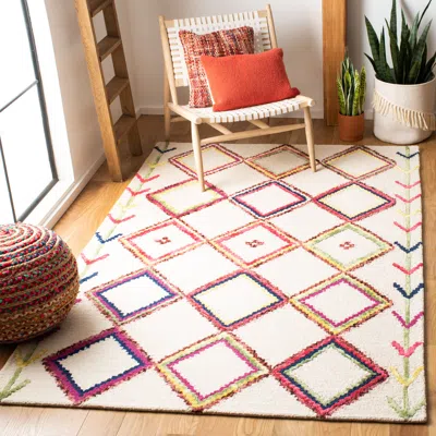 Safavieh Bellagio Hand Made Area Rug, Ivory / Multi Bohemian Style Non-shedding