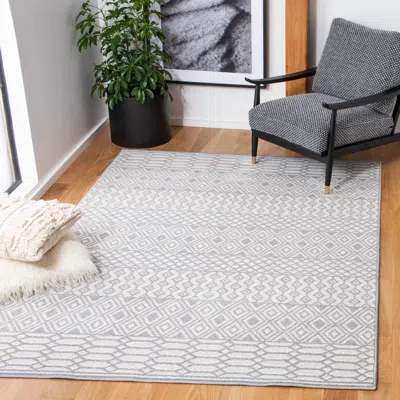 Safavieh Belmont Machine Made Area Rug, Ivory / Grey Transitional Style Easy Care In Gray