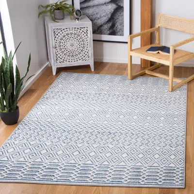 Safavieh Belmont Machine Made Area Rug, Ivory / Navy Transitional Style Easy Care In Blue