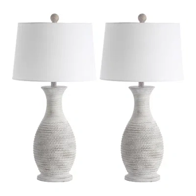Safavieh Bentlee 30 In High Set Of 2 2-pc. Lamp Set In Gray
