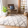 Safavieh Berber Fringe Shag Machine Made Area Rug, Cream / Blue Contemporary Style Easy Care