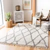 Safavieh Berber Fringe Shag Machine Made Area Rug, Creme / Black Contemporary Style Easy Care In Neutral