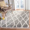 Safavieh Berber Fringe Shag Machine Made Area Rug, Grey / Cream Contemporary Style Easy Care In Gray